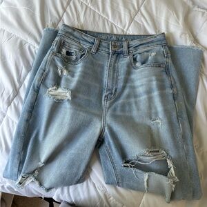 American Eagle Ripped Stretch Mom Jeans
